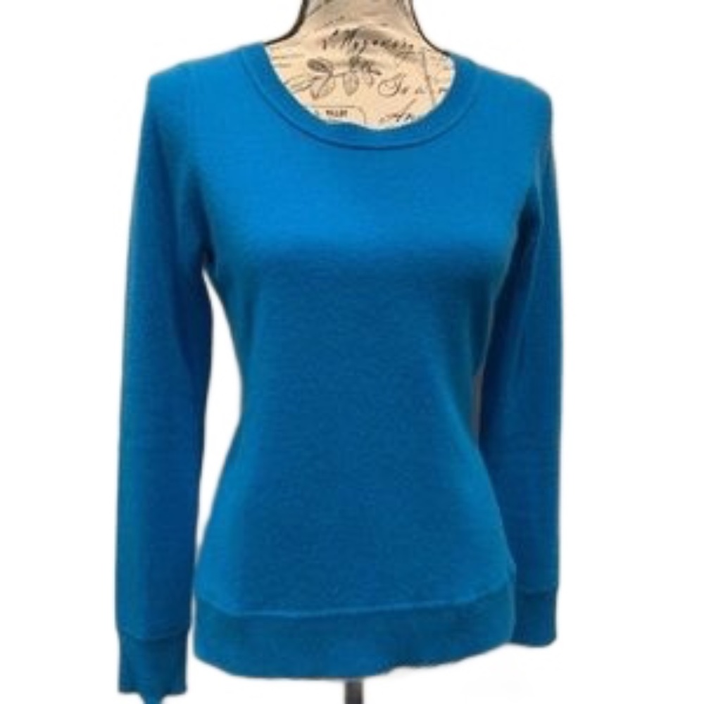 Diane Von Furstenberg Cashmere High Low Blue Small